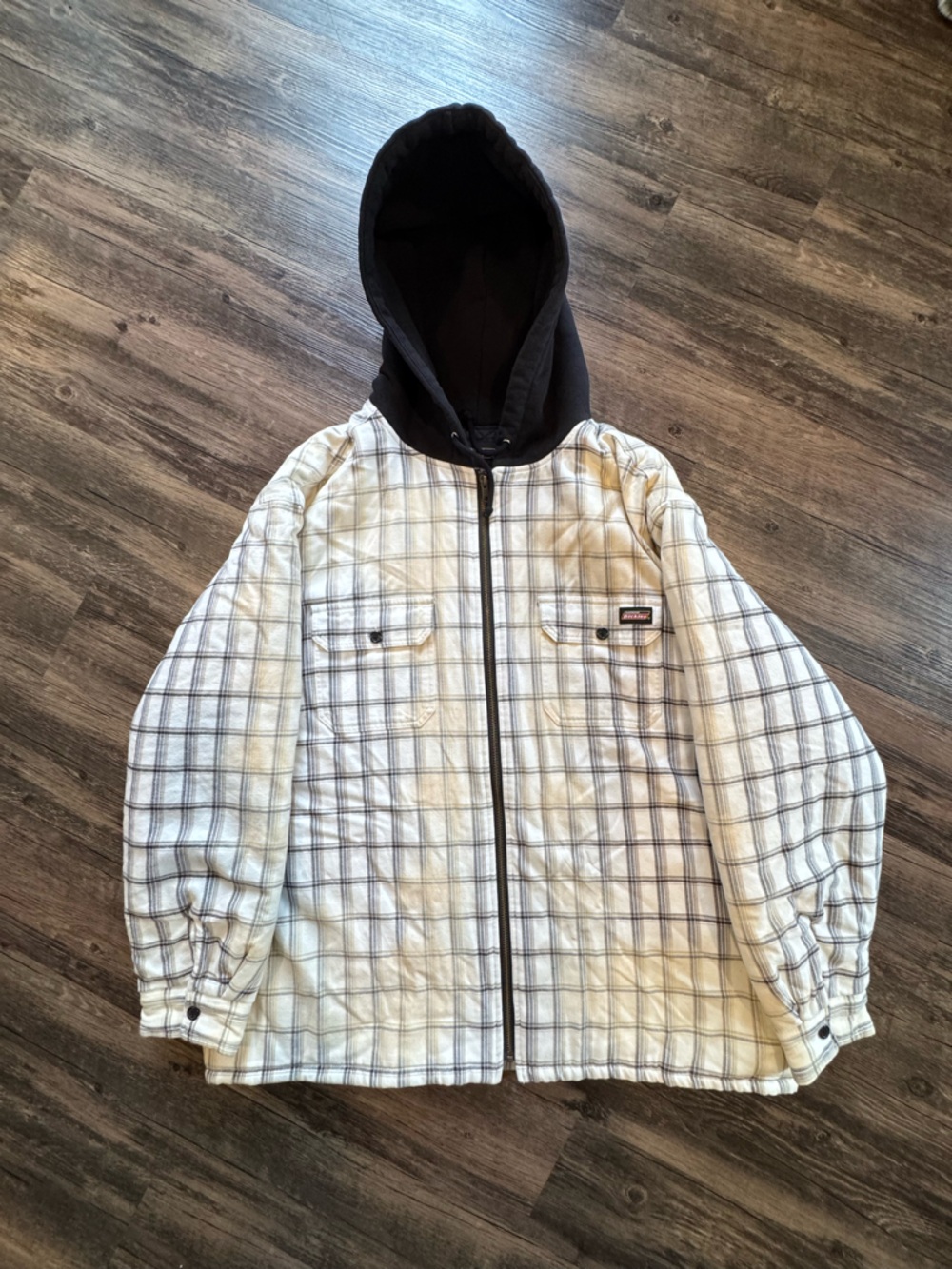 Supreme Dickies Plaid Hooded Zip Up Shirt Jacket Men’s XL